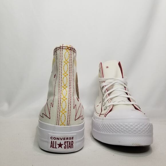 Converse Women's CTAS Lift Platform Western Stitch Size 8.5 Cream A13395C NWT - Picture 8 of 10